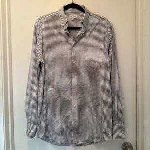 Peter Millar Summer Comfort Shirt Mens Medium Navy Check Performance Button Down